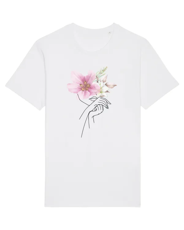 Pink Floral Hands White