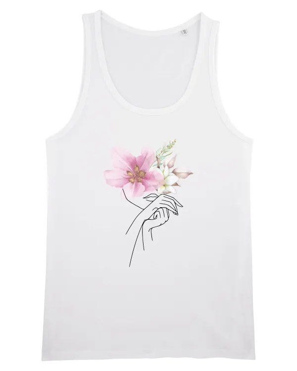Pink Floral Hands White