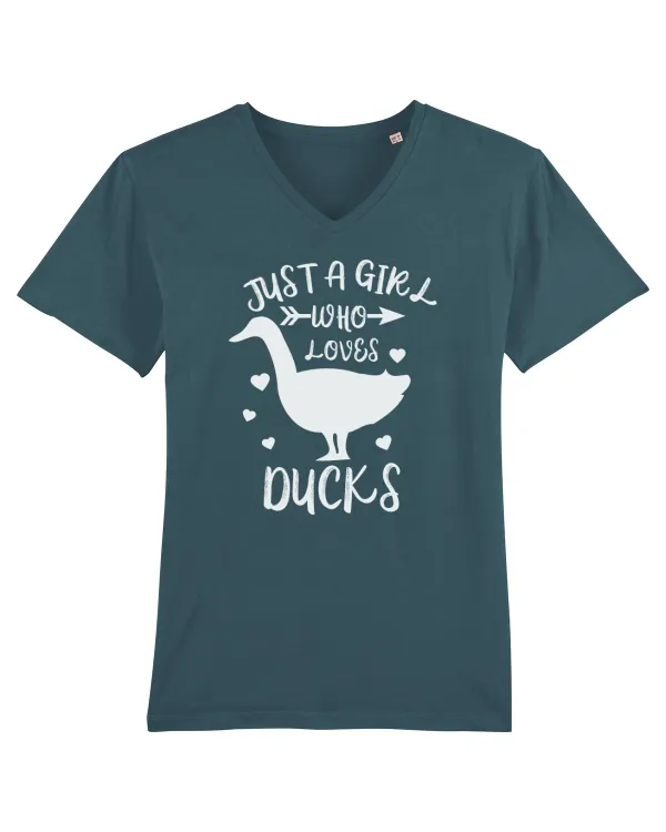 Just a Girl who Loves Ducks Tricou mânecă scurtă guler V Bărbat Presenter