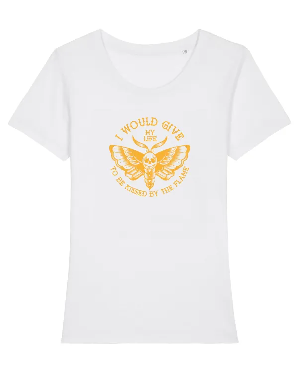 Moth, loving the flame Tricou mânecă scurtă guler larg fitted Damă Expresser