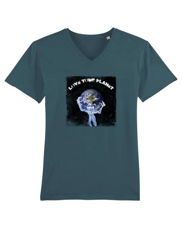 LOVE YOUR PLANET Tricou mânecă scurtă guler V Bărbat Presenter
