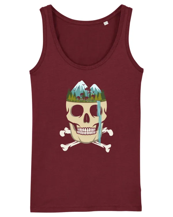 Skull Waterfall Burgundy