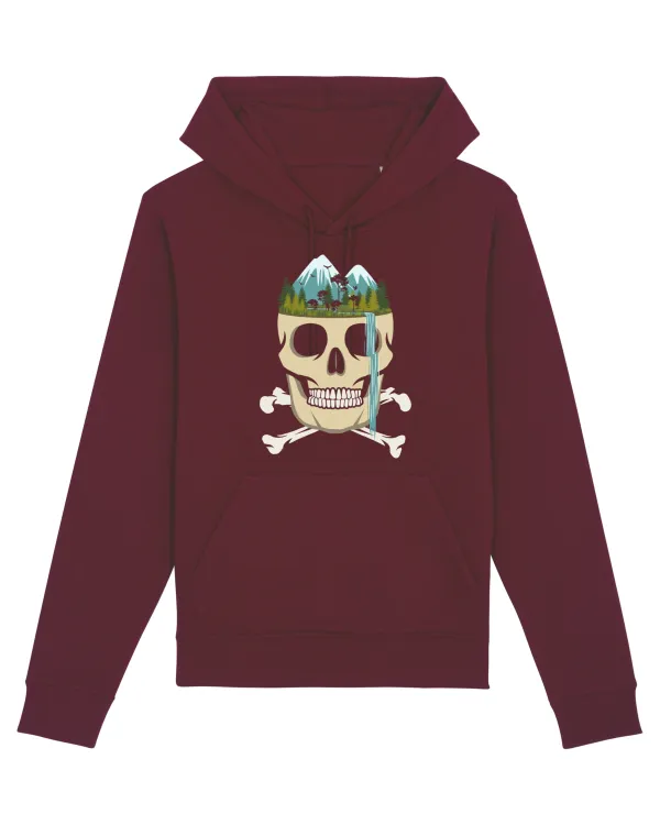 Skull Waterfall Burgundy