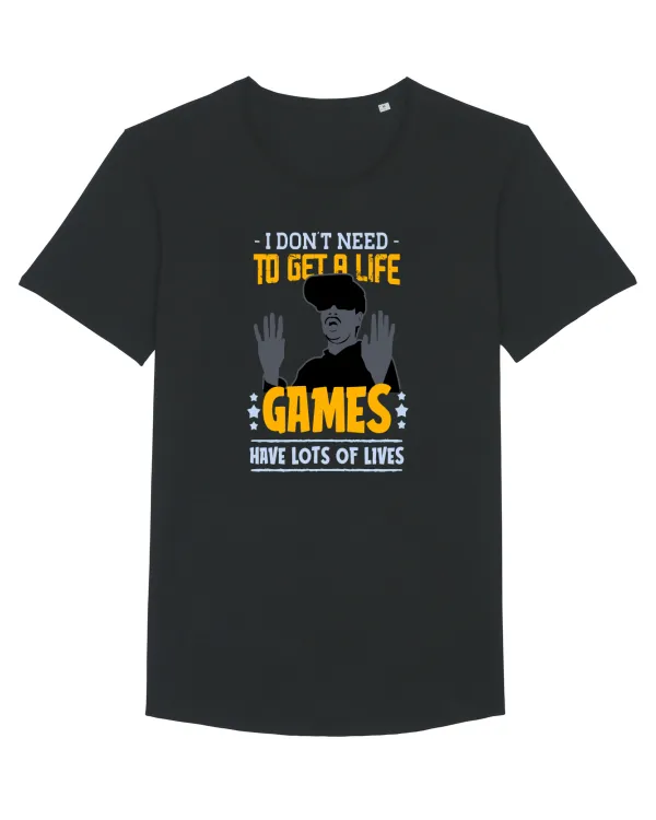 Games Have Lots Of Lives Tricou mânecă scurtă guler larg Bărbat Skater