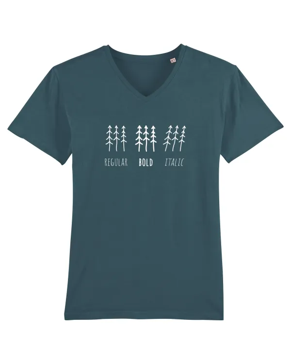 Know Your Forests - Regular Bold Italic Tricou mânecă scurtă guler V Bărbat Presenter