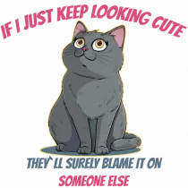 IF I KEEP LOOKING CUTE, THEY`LL BLAME IT ON SOMEONE ELSE